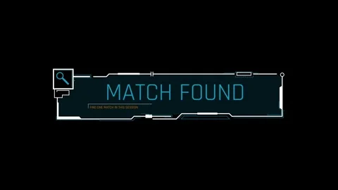 Futuristic Sci Fi HUD Match Found Notification Banner with Magnifying Glass Icon Vidéo 340552862