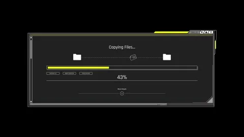 Futuristic Sci Fi HUD OS Window File Transfer and Copying Process Interface Video stock 340323551