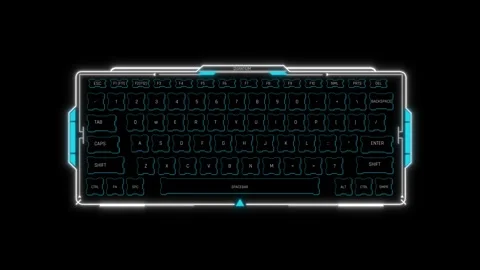 Futuristic Sci Fi HUD Quantum Keyboard Panel Screen Overlay Stock Footage 340101056