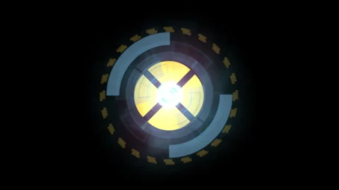 Futuristic sci-fi hud spinning graphic element Stock Footage 340877378