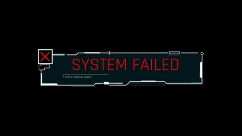 Futuristic Sci Fi HUD System Failed Warning Banner with Error Code Stock Footage 340552859