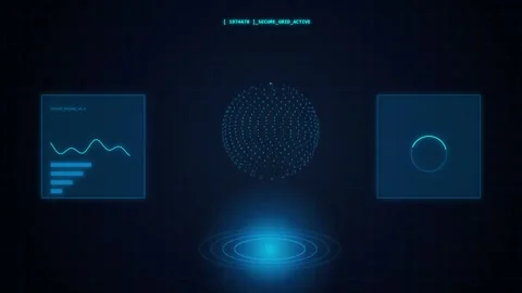 Futuristic Sci-Fi HUD Technology Dashboard Interface Stock Footage 346452309