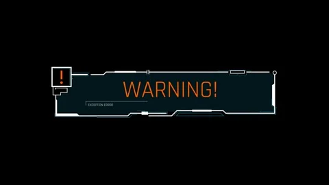 Futuristic Sci Fi HUD Warning Banner with Exception Error Code Stock Footage 340552860