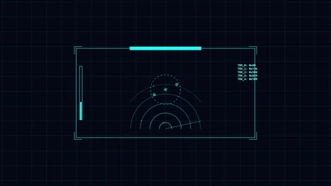 Futuristic Sci-Fi HUD Weapon Interface Display Overlay Video stock 345464645