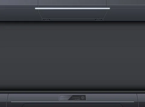 Futuristic sci fi interior background dark grey metallic tech interface fra.. イラスト素材