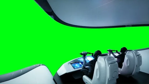 Futuristic sci fi interoir with robots. Green screen 4k footage. Stock Footage 145924647