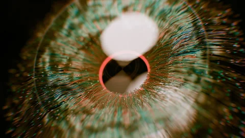 Futuristic Sci Fi Iris in orange and green Stock Footage 253556911