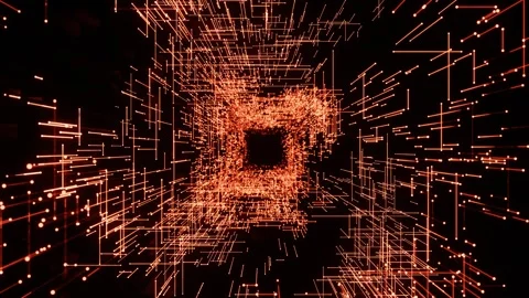 Futuristic Sci-fi line dot technology, Abstract motion graphic digital Stock Footage 255756399