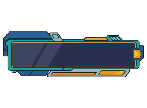 Futuristic sci fi lower third banner or digital interface panel featuring a.. Illustrazione stock