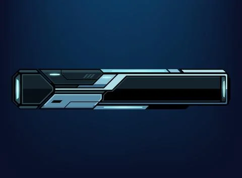 Futuristic sci fi lower third banner high tech metallic frames, glowing blu.. Stock Illustration