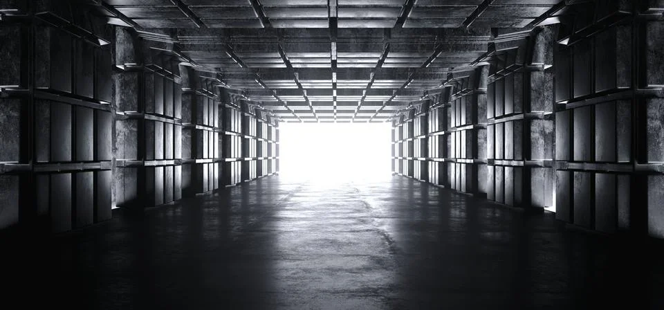 Futuristic Sci Fi Modern Alien Reflective Grunge Concrete Glossy Cube Shaped  Illustrazione stock