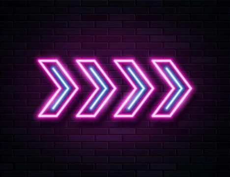 Futuristic Sci Fi Modern Neon Pine Glowing Arrows Frame for Banner on Dark Empty Stock Illustration