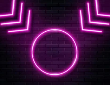 Futuristic Sci Fi Modern Neon Pink Glowing Arrows Banner on Dark Background. Stock Illustration