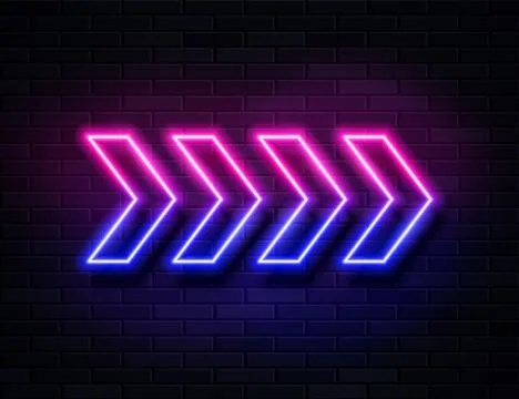 Futuristic Sci Fi Modern Neon Pink and Blue Gradient Glowing Arrows 스톡 일러스트