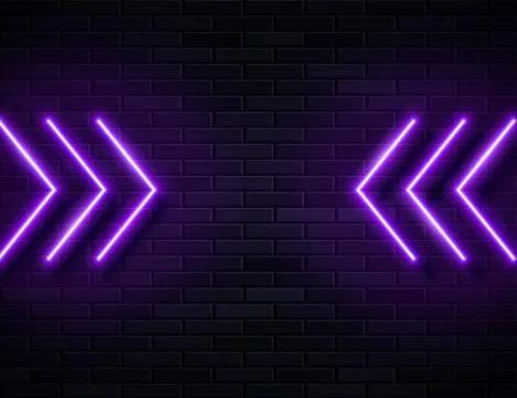 Futuristic Sci Fi Modern Neon Violet Glowing Arrows on Dark Background. 스톡 일러스트