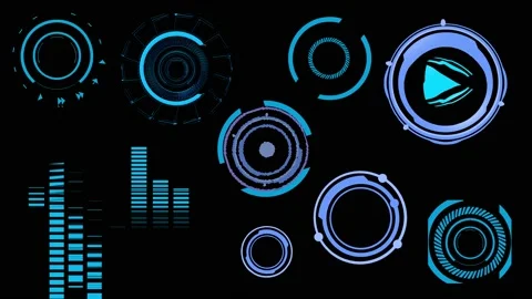 Futuristic Sci Fi Modern User Interface Elements Set Stock-Footage 132793570