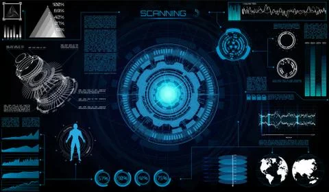 Futuristic Sci Fi Modern User Interface Set. Abstract HUD Stock Illustration