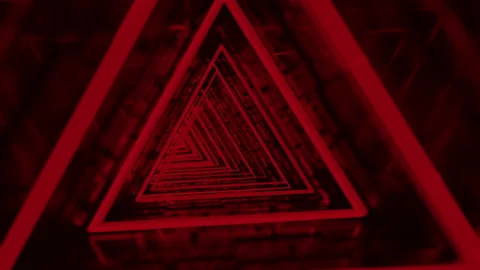 Futuristic-sci-fi neon light tunnel red Video stock 201006541