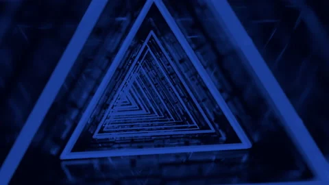 Futuristic sci-fi neon light tunnel blue Stock-Footage 201007972