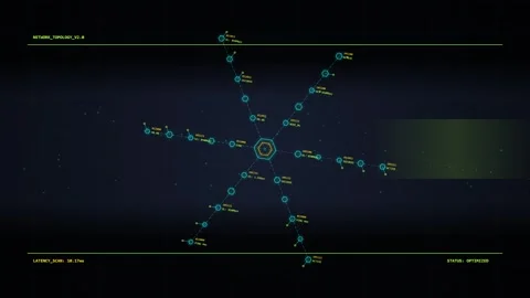 Futuristic Sci-Fi Network Interface: Digital Data Flow and Connection Visua.. Stock Footage 348571468