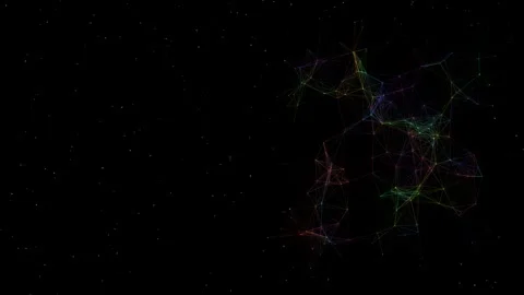 Futuristic Sci-Fi Plexus Background with Multicolored Nodes and Connections Stock Footage 339993017