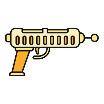 Futuristic sci fi ray blaster gun toy icon Stock Illustration
