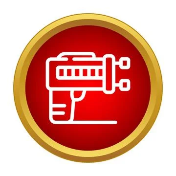 Futuristic sci fi ray gun blaster icon badge Stock Illustration