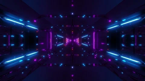 Futuristic sci fi space ship tunnel Stock Footage 160545923