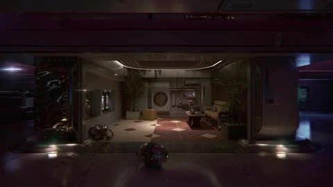 Futuristic sci-fi Spaceship Environment  01 Stock Footage 268045694