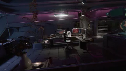 Futuristic sci-fi Spaceship Environment  04 Stock Footage 268049360