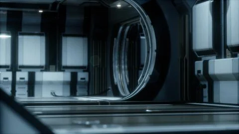 Futuristic sci fi Spaceship interior Stock Illustration