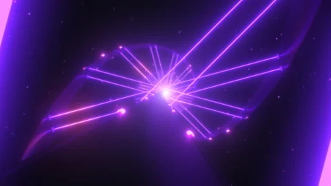 Futuristic Sci-Fi Spiral and Neon Laser Beams Glow in Outer Space Stock Footage 137532548