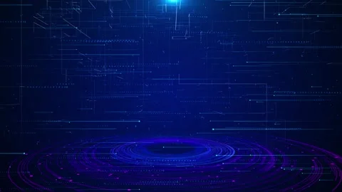 Futuristic sci-fi square portal in space. 3D ai tunnel dots lines. Abstract Stock Footage 312176243