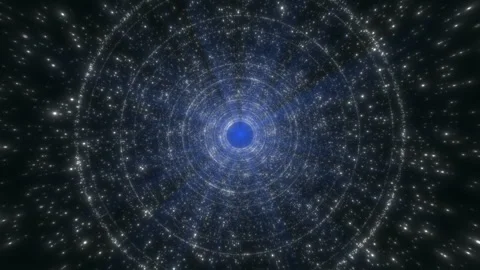 Futuristic Sci Fi Starfield Tunnel Loop with Glowing Particles 库存影片 334337520