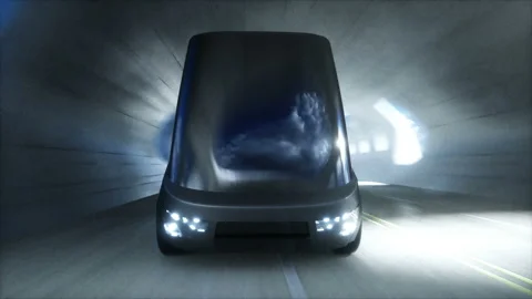 Futuristic sci fi tunnel. futuristic bus. Realistic 4k animation. Stock-Footage 201599963