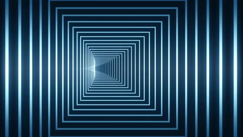 Futuristic sci-fi tunnel with neon lights. Looped, endless concentric lines. Stock Footage 205849674