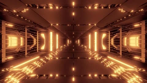 Futuristic sci fi tunnel with reflection Stock Footage 160545325