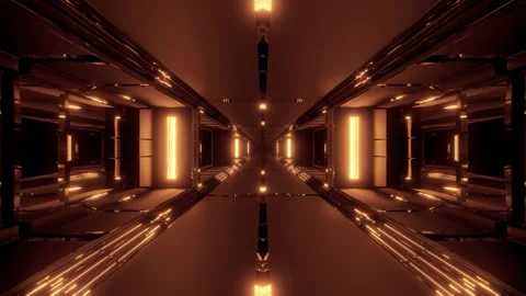 Futuristic sci fi tunnel with reflection Stock Footage 160549113