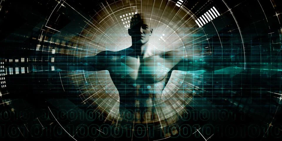 Futuristic Science and Artificial Intelligence Concept Stock Illustration