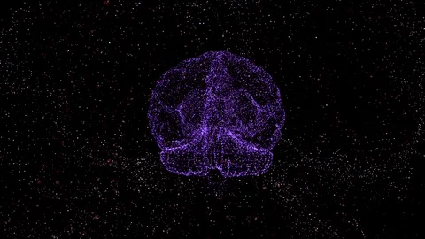 Futuristic science and technology. 3D rendering human brain formed by revolving Stock Footage 121816066