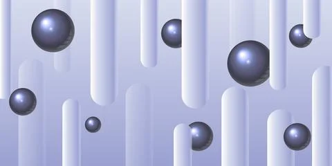 Futuristic science background with glowing low polygonal spheres, atoms or mo Stock Illustration