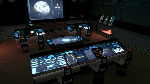 Futuristic science fiction command center V2.	 Vidéo 93830436