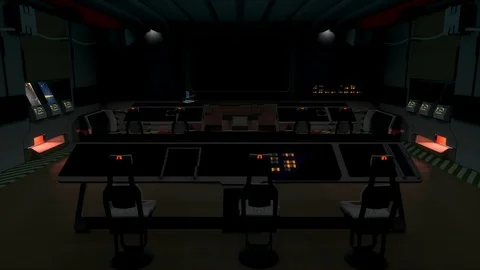 Futuristic science fiction command center V2.	 Stock Footage 93887340