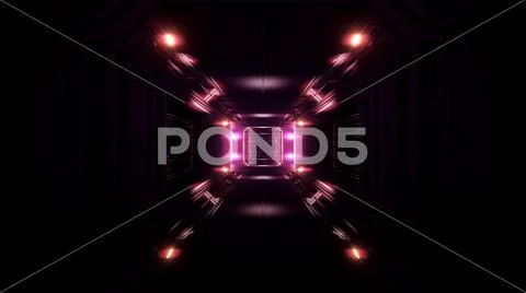Futuristic science-fiction tunnel corridor 3d illustration background Stock Illustration