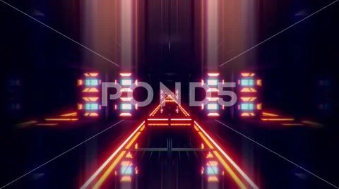 Futuristic science-fiction tunnel corridor 3d illustration background Stock Illustration