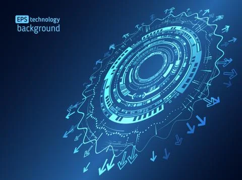 Futuristic scientific interface. Hi tech sci fi design. Stock Illustration