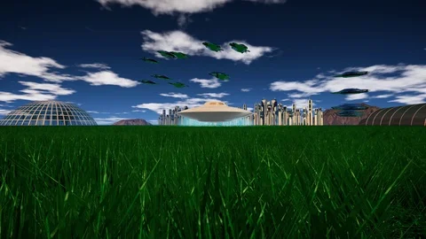 Futuristic Scifi City Video stock 106826100