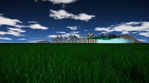 Futuristic Scifi City Video stock 106826836
