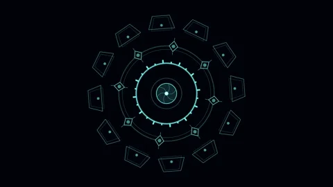 Futuristic Scifi Core Hud Interface Digital Display Technology Background Stock Footage 335257125