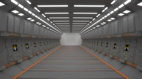 Futuristic SCIFI Corridor Stock Illustration
